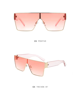 Wholesale Fashion Luxury Designer <b>Oversized</b> Retro Shades Trendy Frames Rectangle Custom Logo <b>Sunglasses</b> Women Men Gafas De Sol - Product Image 6