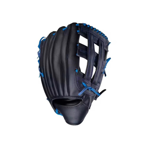 Blue Red Leather <b>Baseball</b> <b>Glove</b> H-Web Right Hand Outfield Full Finger Hook And Loop Closure Adult Size <b>Baseball</b> Batting <b>Gloves</b> - Product Image 2