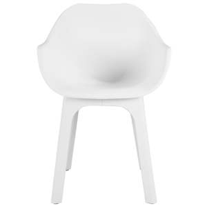 2 pz sedie da giardino in plastica bianca con braccioli - Product Image 4