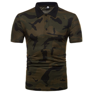 Polo de Punto con Estampado de Camuflaje para Hombre, Manga Corta, Corte Regular, Informal, Transpirable, de Poliéster - Product Image 2
