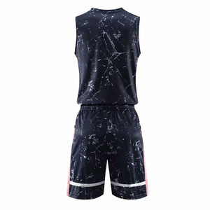 Anti-Bacterial Eco-Friendly Spandex/Polyester Basketball Jersey Set High Quality Sublimation Printed Breathable V-neck - Product Image 2