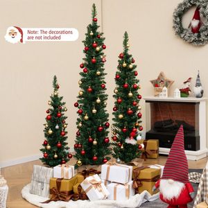 Set di 3 Alberi di Natale Artificiali Pre-Illuminati con 415 Punte di Rami Verdi - Product Image 2