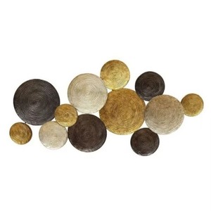 Modern Metal Wall Sculpture Circular Abstract Geometric Design Home Decor Living Room Art Multi-piece Package - Product Image 5