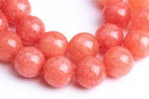 ลูกปัดพลอยควอตซ์สีชมพูสตรอเบอร์รี่ ลูกปัดกลมสีชมพูคอรัล สำหรับทำเครื่องประดับ สร้อยข้อมือ สร้อยคอ งานฝีมือ DIY - Product Image 3