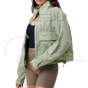 Fashionable Outdoor Women Knitted <b>Canvas</b> Windbreaker Jacket Waterproof Low Price OEM ODM Serviced Customized Wholesale - Product Image 2