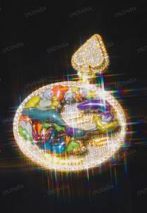 Pendentif personnalisé Iced Road Runner : Argent sterling 925 Moissanite Dessin animé - Product Image 4