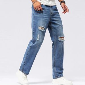 Vaqueros casuales de moda para hombre, nuevos, lisos, de primavera, desgastados, rectos y holgados, hechos en Pakistán, ¡gran oferta! - Product Image 2