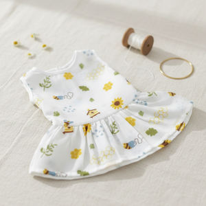 Robe en coton pour bébé fille, axée sur le confort, avec une texture douce et un design élégant et ludique, pour tous les jours et les occasions spéciales - Product Image 1