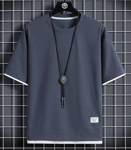 เสื้อยืดแฟชั่นผู้ชายทรงสลิมฟิต ผ้าฝ้าย 100% แขนสั้น คอกลม แห้งเร็ว ระบายอากาศดี ผ้าลายวาฟเฟิล ทันสมัย สำหรับฤดูร้อน - Product Image 5