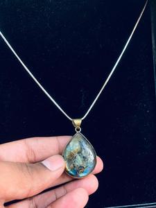 <b>Chain</b> Blue Gold Plated Fair Labradorite Pendant <b>Top</b> Quality Labradorite Drop Necklace for Women Wholesale A High Quality - Product Image 3