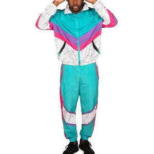 Casual Fashion Plus Size Men's Long Sleeve 100% Cotton Breathable Reversible <b>Lightweight</b> Windbreaker Suit Set - Product Image 1