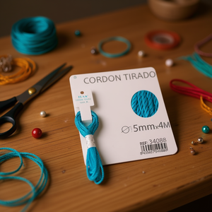 Cordon Turquoise Ilan Cordon Tirado 5mmx4M pour l'artisanat - Product Image 3