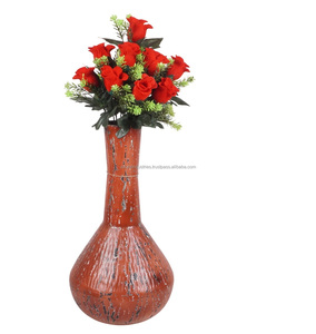 แจกันตั้งพื้นทำจากโลหะสีขาวยอดนิยมสำหรับห้องนั่งเล่นห้องวาดรูปและของตกแต่งบ้านดีไซน์มินิมอลทันสมัยเหมาะสำหรับดอกไม้แห้ง - Product Image 2