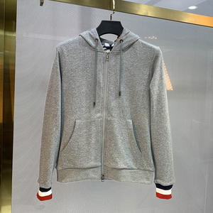 Sweat-shirt à capuche standard pour homme, cardigan zippé, broderie, manches longues, polaire respirant, séchage rapide, polyester/coton, service OEM - Product Image 4