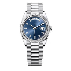 Reloj de pulsera EW C Sk factory 904L para parejas, 36 mm, luminoso, con diamantes tipo cubo de azúcar, moderno, de lujo, automático, mecánico, para hombre. - Product Image 1