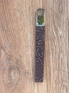 Nouveau véritable fait à la main Western élégant en cuir gaufré porte-poignet porte-clés imprimé floral porte-clés personnalisés en cuir véritable bracelets - Product Image 4