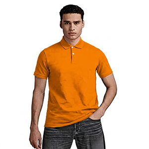 เสื้อโปโลแขนสั้นสีดำสำหรับผู้ชาย ผ้าฝ้ายสีพื้น สไตล์ลำลอง ทรงปกติ ดีไซน์ติดกระดุม - Product Image 4