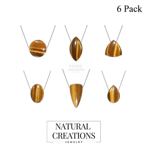 Premium Silver Plated Classic 925 Sterling Silver Adjustable Slider Butterfly Tiger Eye Mix Shapes Spring <b>Lock</b> <b>Cable</b> Chain Bezel - Product Image 1