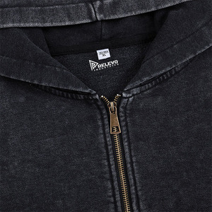 High Quality 360GSM Pullover Hoodie | Vintage Washed Solid Terry Custom Print <b>100</b>% Cotton Fleece Fabric Spring Made 2 Pcs MOQ - Product Image 2