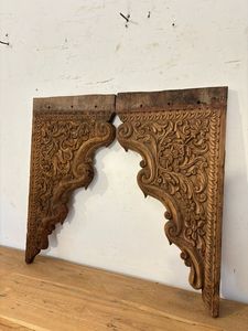 Vintage Wooden Arch Panel Hand Carved Indian Door <b>Frame</b> Decorative Wall Art Rustic Home Interior Architectural Accent Piece - Product Image 3