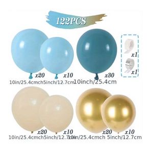 115 Set di palloncini multicolore per feste di compleanno e matrimonio in metallo bianco sabbia blu nebbia ardesia con pompa ad aria ghirlanda - Product Image 6