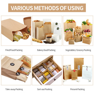 Bolsa de Papel Kraft con Asas, Bolsa de Papel con Logotipo Personalizado Impreso para Compras de Comestibles, Comida Rápida, Hamburguesa, Embalaje para Llevar, Arte Artesanal Marrón - Product Image 5