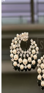 Beautiful Premium Quality Brass <b>Silver</b> Plated <b>Stud</b> <b>Earrings</b> Modern Wear Party Wedding Collection for Women and Girls - Product Image 2