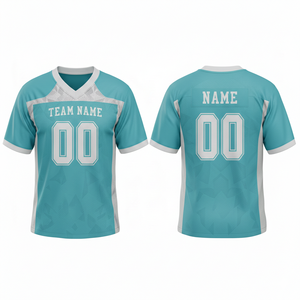 Maillot d'entraînement de football américain personnalisé pour adultes, manches courtes, respirant, option grande taille, 100 % polyester, col en V - Product Image 1