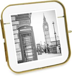 Home Decor Glass & Metal Hanging & Table Top Picture <b>Frame</b> for <b>Wall</b> Decoration, with 2 Sides Glass Customized <b>Frames</b> - Product Image 3