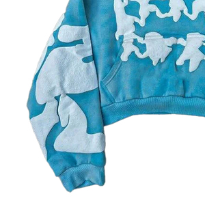 High Quality Puff Printing Cotton Acid Wash Hoodie for <b>Women</b> Men Silk Screen Logo Embroidery Custom Hoodies - Product Image 4
