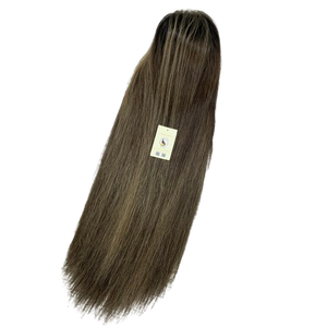 Pelucas sin pegamento Venta al por mayor 100% Cabello humano Ombre Resalte Cabello Cierre de encaje Cabello vietnamita crudo Swiss 5x5 HD Peluca de encaje - Product Image 1