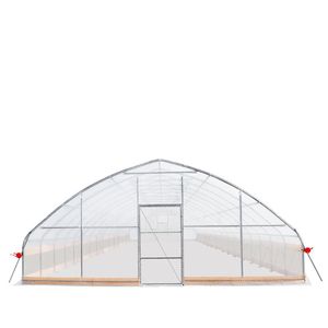 Serra da coltivazione 60FT X 25FT con pellicola trasparente in EVA da 6 Mil e tetto a punta con apertura laterale a manovella, struttura stabile - Product Image 2