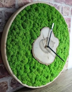 Horloge murale mécanique en bois, décoration en mousse, silencieuse, analogique, à suspendre, décoration de salon, décoration de la maison, fabrication artisanale, finition haut de gamme - Product Image 3
