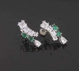 High Quality 5A Cubic Zirconia <b>Stud</b> <b>Earrings</b> <b>Silver</b> Plated 925 <b>Silver</b> Needle Hypoallergenic CZ <b>Earring</b> for Women Daily Wear Jewe - Product Image 3