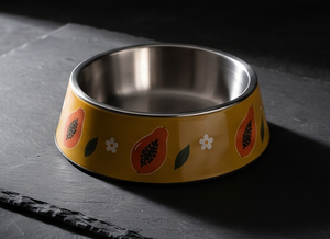 Gamelle Moderne en Émail à Motif Fruits Tropicaux, Anti-Renversement, Ronde, en Acier Inoxydable, pour Chien et Chat, avec Fond Antidérapant en Caoutchouc - Product Image 5