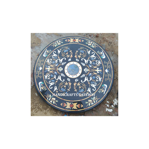 Mesa Octogonal con Incrustaciones de Mármol Blanco Natural, Diseño Floral Hecho a Mano con Superficie Brillante, Mesa para Café y Té para el Hogar - Product Image 4