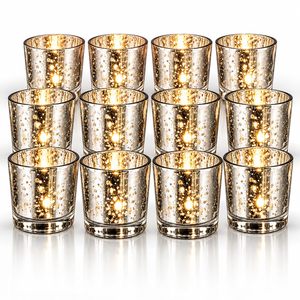Porte-bougie en verre mosaïque, porte-bougie tealight, porte-bougie votif pour la décoration de mariage et de fête - Product Image 6