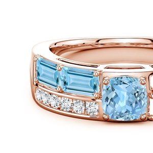 แหวนทองคำแท้ 14K สองแถว สองวง ประดับด้วยอเมทิสต์ธรรมชาติและเพชร แหวนหมั้นแบบสองชั้น ราคาโรงงาน ของขวัญสำหรับเธอ - Product Image 2