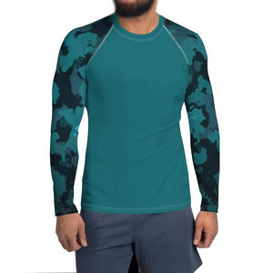 Rashguard homme haute qualité, sur mesure, OEM, compression, polyester respirant, tissu à séchage rapide pour le fitness et les sports nautiques. - Product Image 1