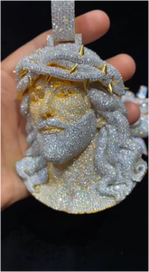 Pendentif personnalisé Hip Hop Iced Out en argent 925 avec moissanite, pendentif mode homme en diamant VVS Jésus - Product Image 5