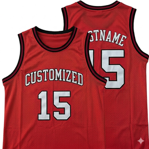 Maillot de basket-ball personnalisé sublimé sur mesure, nom et numéro d'équipe personnalisés, uniforme de sport sans manches en mesh, spandex/polyester - Product Image 1