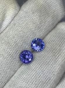 6.50MM round brilliant cut natural aa tanzanite gemstone.tanzanite round pair.tanzanite <b>couple</b>. - Product Image 4