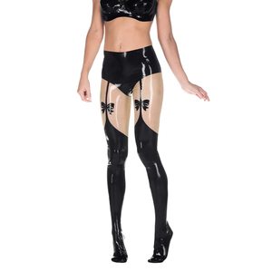 <b>Women's</b> <b>Black</b> Opaque Seamless Knitted Pantyhose Thigh High With Bow Detail Sexy All Seasons Party Wear - Product Image 5