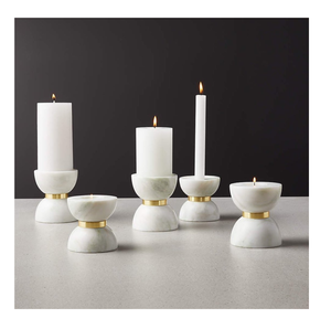 Natural <b>Marble</b> <b>Candle</b> Holder Tealight Stand White Stone Color Round Shape White Stone <b>Marble</b> <b>Candle</b> Holder - Product Image 5