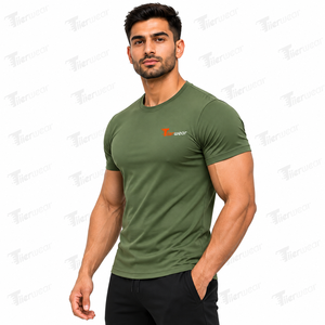 เสื้อยืดออกกำลังกายสำหรับผู้ชาย โพลีเอสเตอร์ผสมสแปนเด็กซ์ 190 GSM ระบายอากาศ แห้งเร็ว ยืดหยุ่น เหมาะสำหรับการฝึกซ้อมและออกกำลังกาย รับผลิตตามแบบ OEM/ODM - Product Image 2
