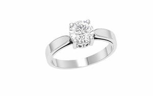 Anillo de compromiso solitario con diamante cultivado en laboratorio de 1.5 quilates, corte brillante clásico, en oro amarillo de 18k, con banda de boda personalizada para mujer. - Product Image 5