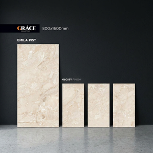 Carreaux de sol en céramique porcelaine effet marbre brillant 800x1600mm, grand format 80x160cm, résistants au feu - Product Image 5