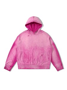 OEM Sweat à capuche unisexe de luxe en coton 100% effet vieilli, couleur rose, coupe ample et épaisse, style USA, vente en gros - Product Image 2