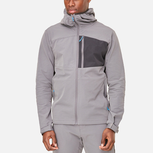 Chaqueta de Forro Polar Gris para Hombre, con Capucha, Cierre de Cremallera, Resistente al Viento, Estilo Casual, Corte Regular, Ropa de Abrigo - Product Image 3