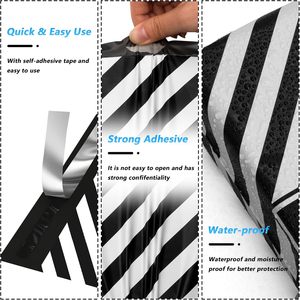 Sacs d'expédition imperméables et résistants aux déchirures Thank You Poly Mailer pour vêtements, sacs postaux robustes avec fermeture auto-adhésive, imprimés à rayures - Product Image 6